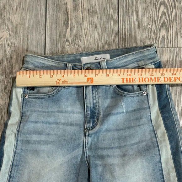 KanCan High Rise Side Stripe Raw Fringe Hem Straight Leg Jean 5/26 - Picture 3 of 11